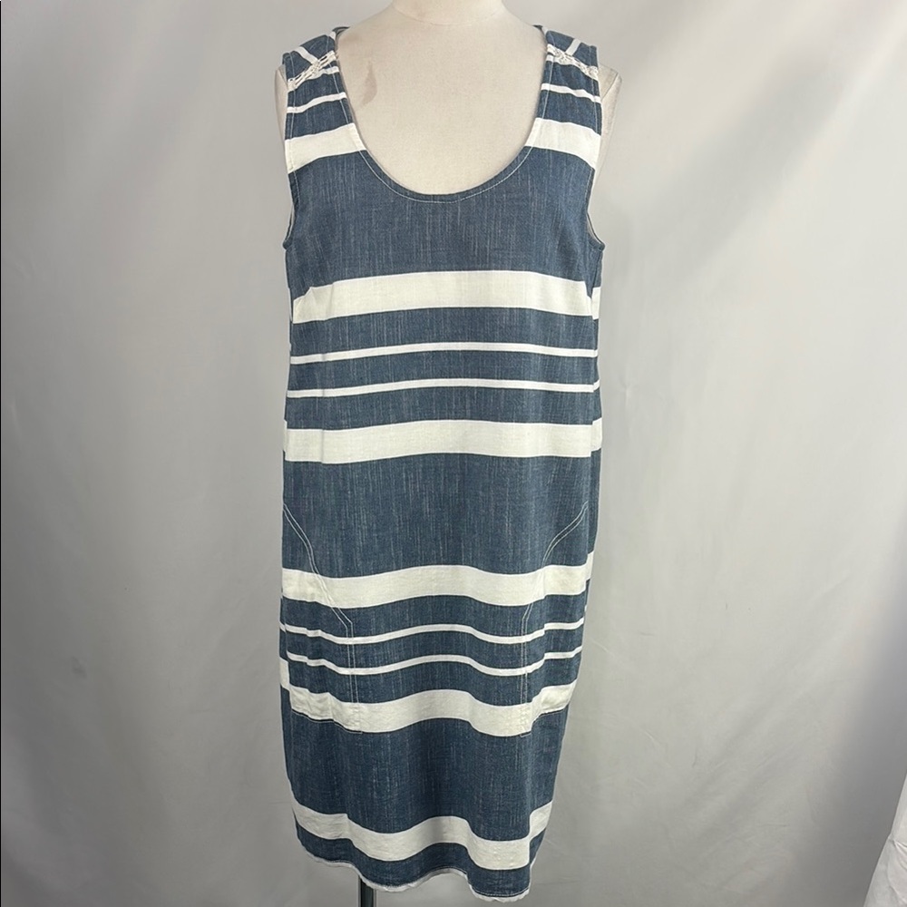 Lilla P Blue White Striped Dress